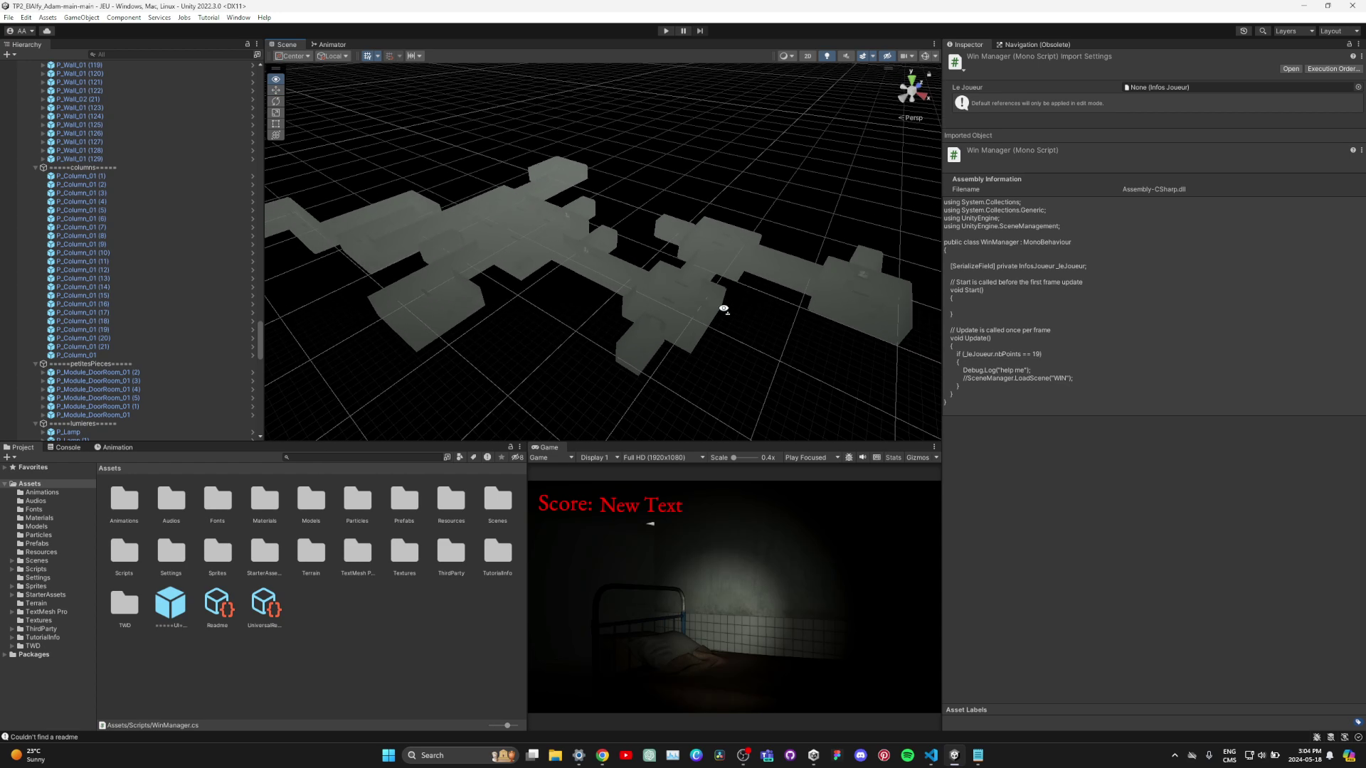 l'environnement dans lequel le jeu se déroule.